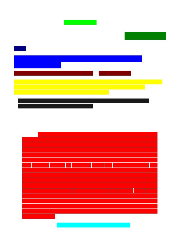 A page with coloured blocks in the place of text