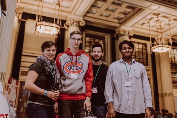 eLife judge with prizewinners