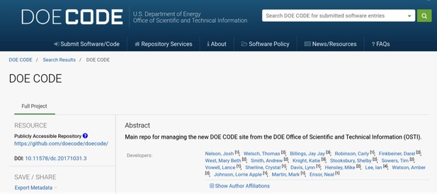 DOE code - abstract example