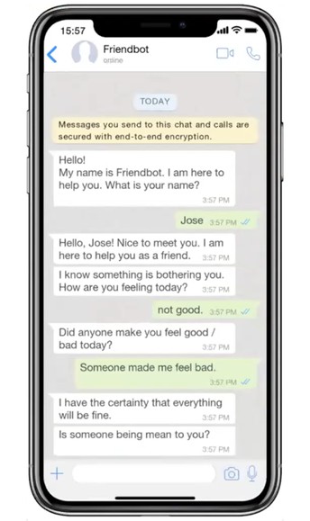 Friendbot prototype screenshot