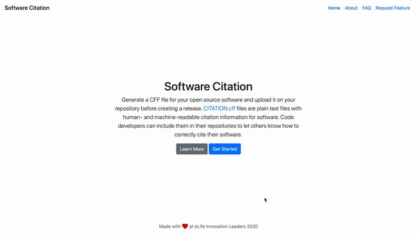 Software Citation Project website screenshot