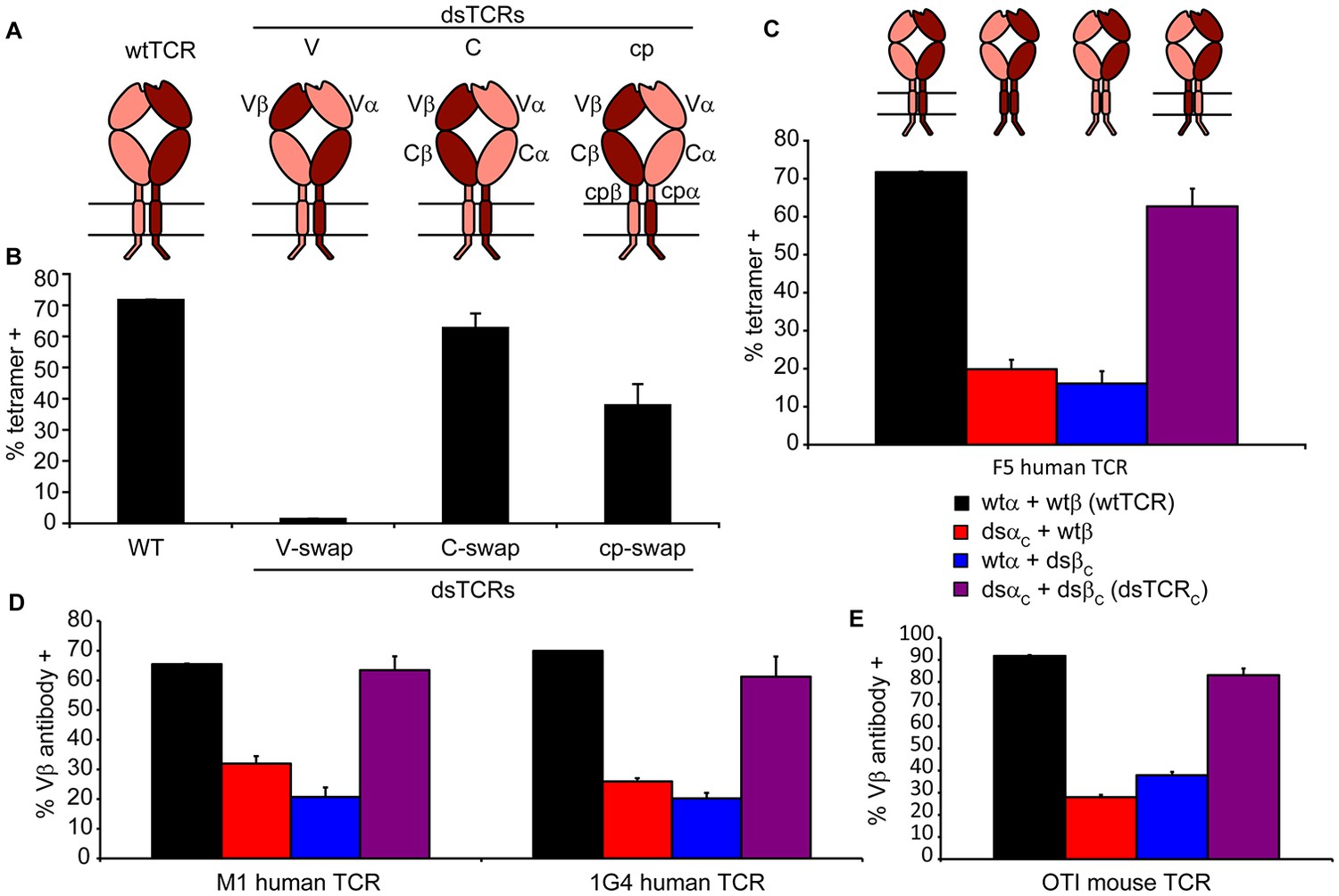 Domain Swapped T Cell Receptors Improve The Safety Of Tcr Gene Therapy Elife