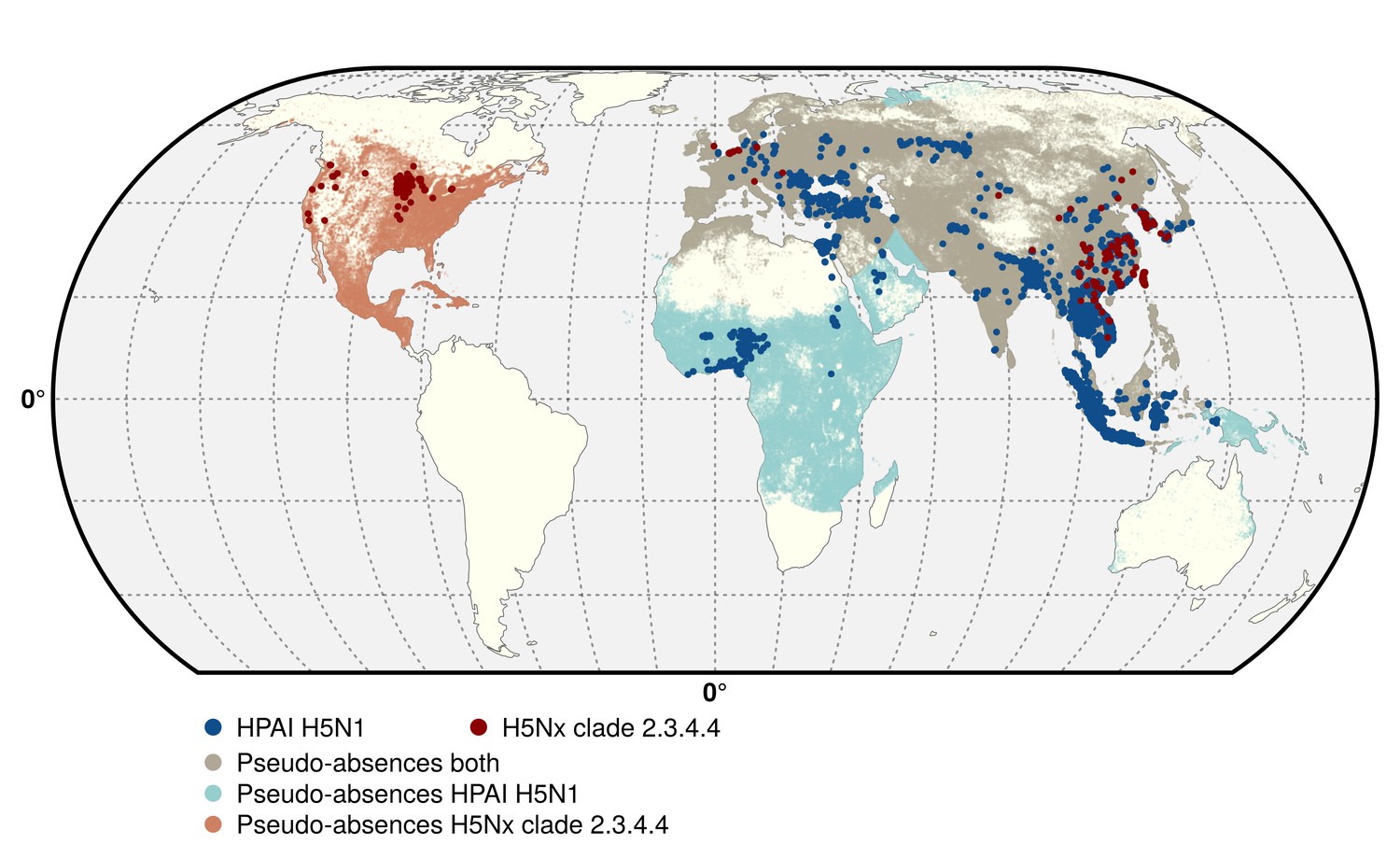 Global mapping of highly pathogenic avian influenza H5N1 and H5Nx clade