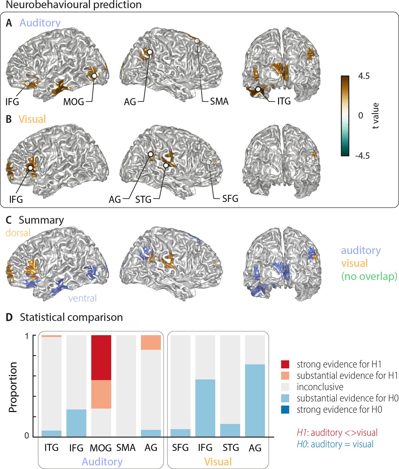 Shared and modality-specific brain regions that mediate auditory