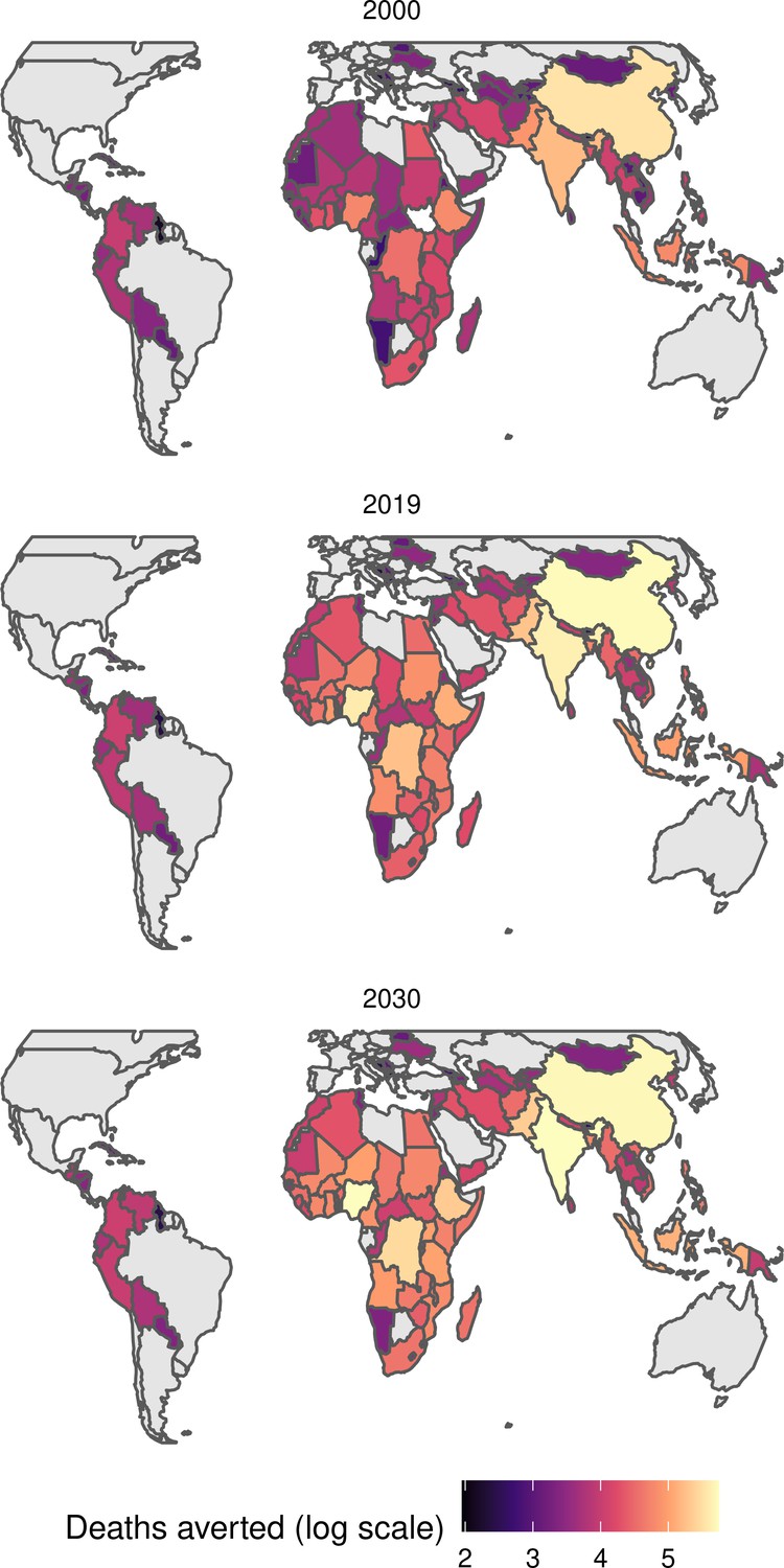 Lives saved with vaccination for 10 pathogens across 112 countries in a ...