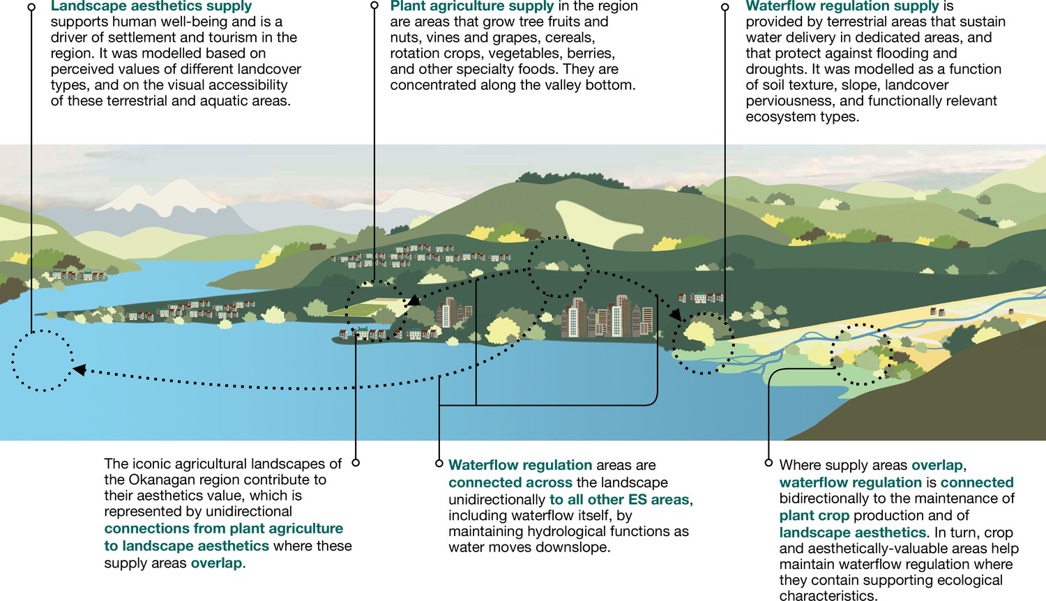 Modeling of ecosystem services in the face of the effects of