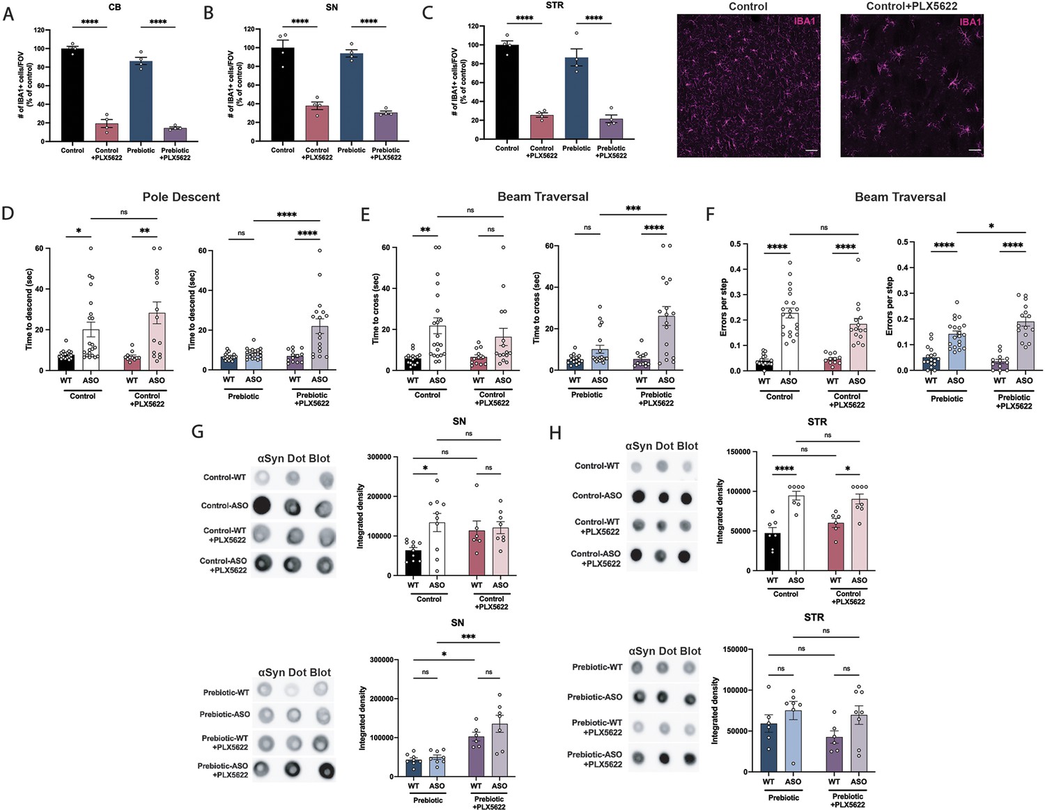 A prebiotic diet modulates microglial states and motor deficits in α ...