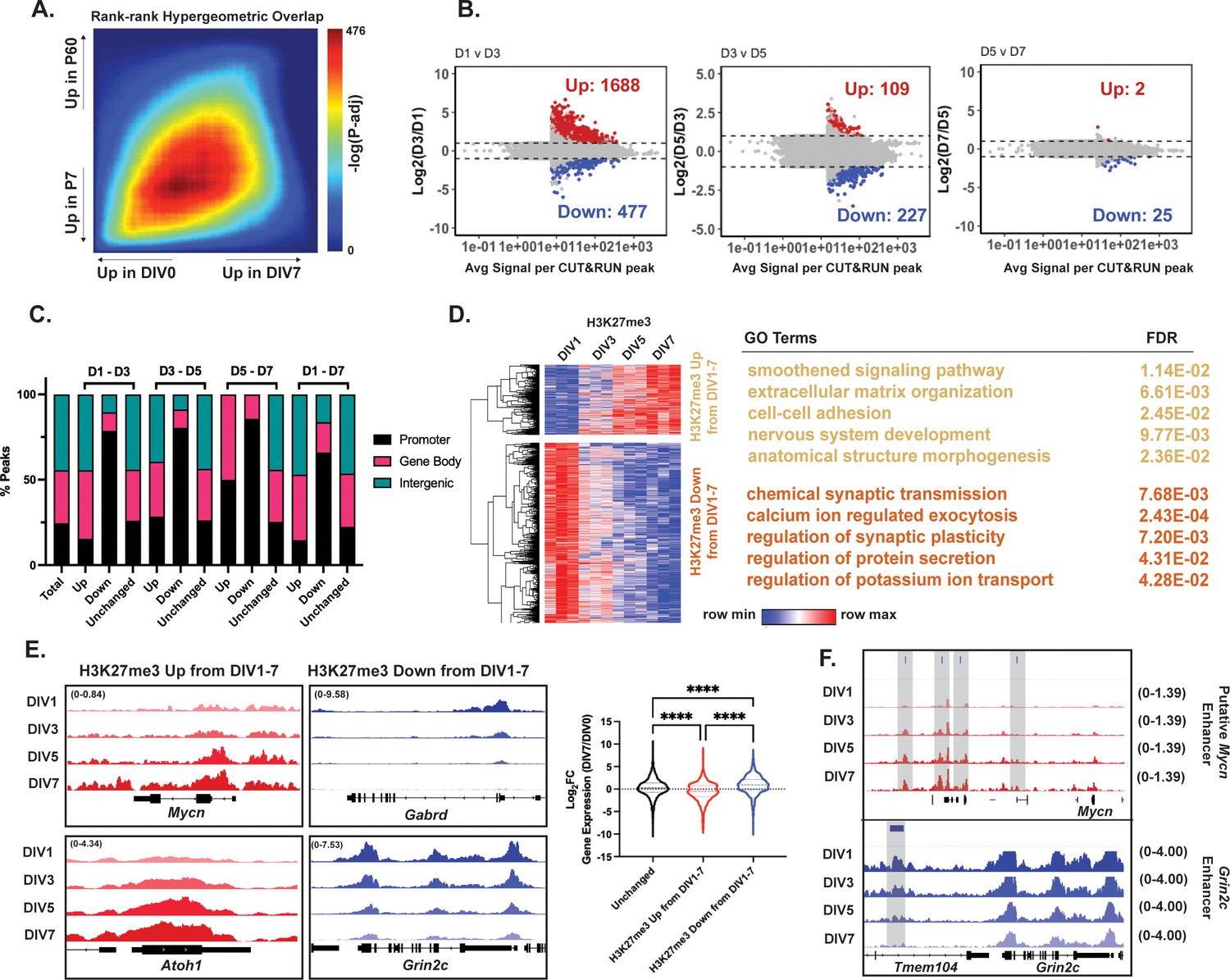 Bidirectional regulation of postmitotic H3K27me3 distributions underlie ...