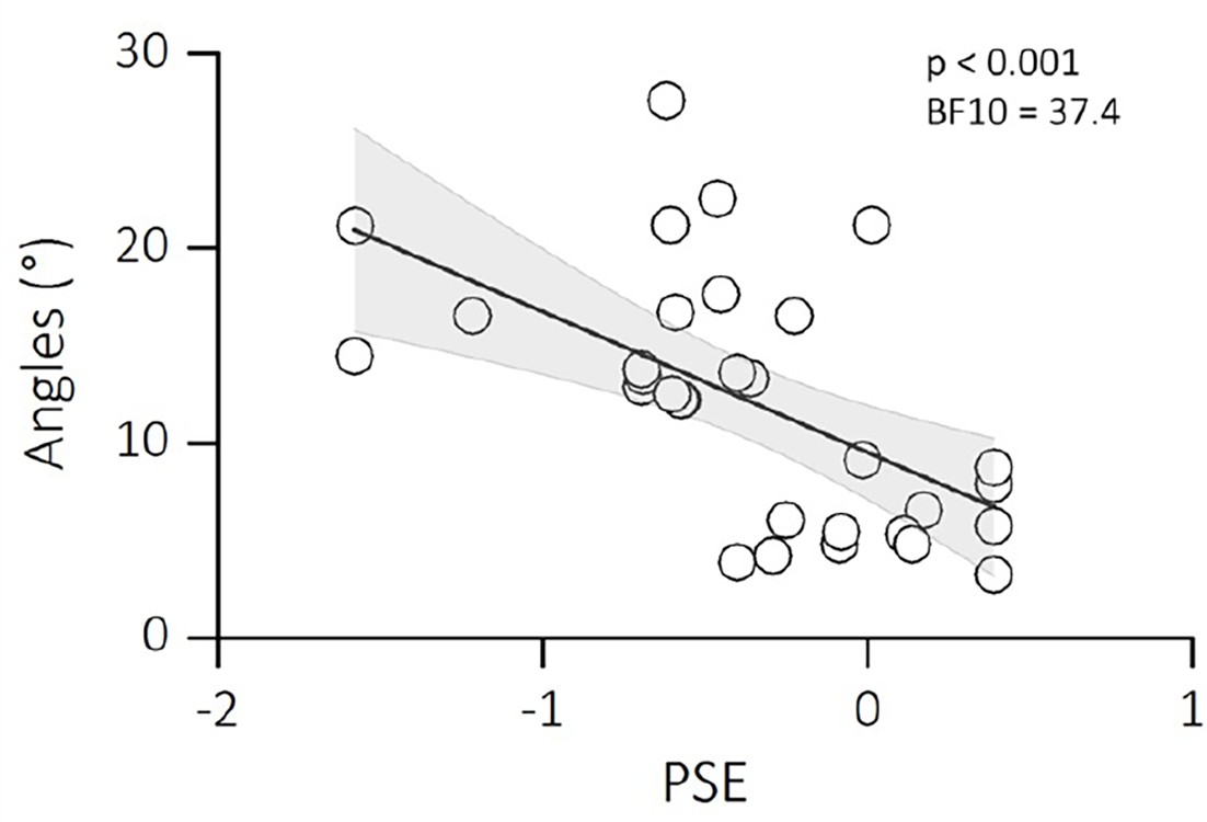 Figures and data in visuo motor updating in individuals with heightened